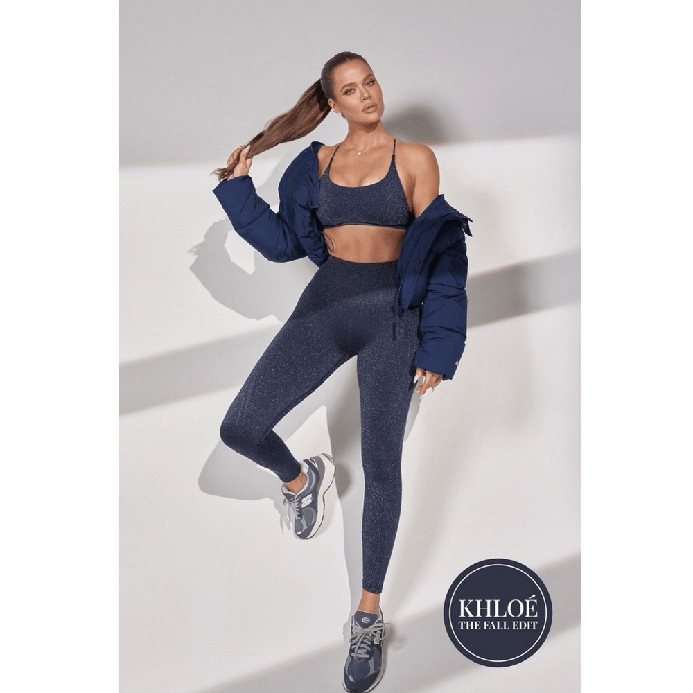 Fabletics Sparkle Navy High-Waist Leggings & Jacket
